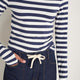 Marnie Long Sleeve Jersey Top - Midnight/Ivory Stripe