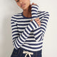 Marnie Long Sleeve Jersey Top - Midnight/Ivory Stripe