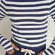 Marnie Long Sleeve Jersey Top - Midnight/Ivory Stripe