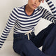 Marnie Long Sleeve Jersey Top - Midnight/Ivory Stripe