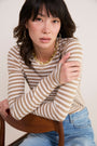 Marnie Long Sleeve Jersey Top - Oat/Ivory Stripe