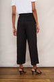 Martha Cropped Linen Trouser - Black