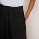 Martha Cropped Linen Trouser - Black