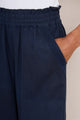 Martha Cropped Linen Trouser - Midnight