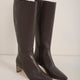 Martha Knee High Leather Boot - Espresso