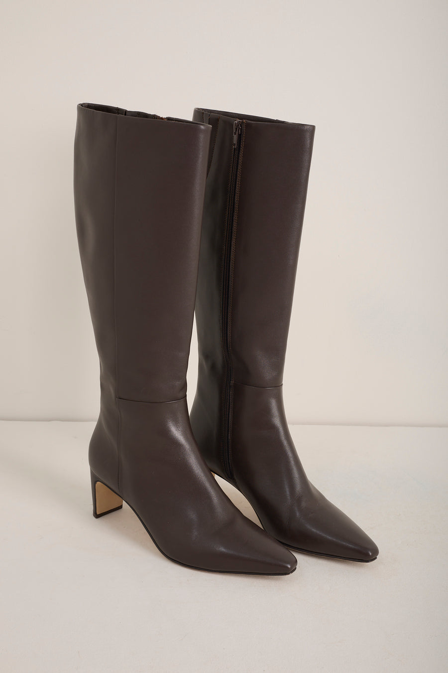 Martha Knee High Leather Boot - Espresso