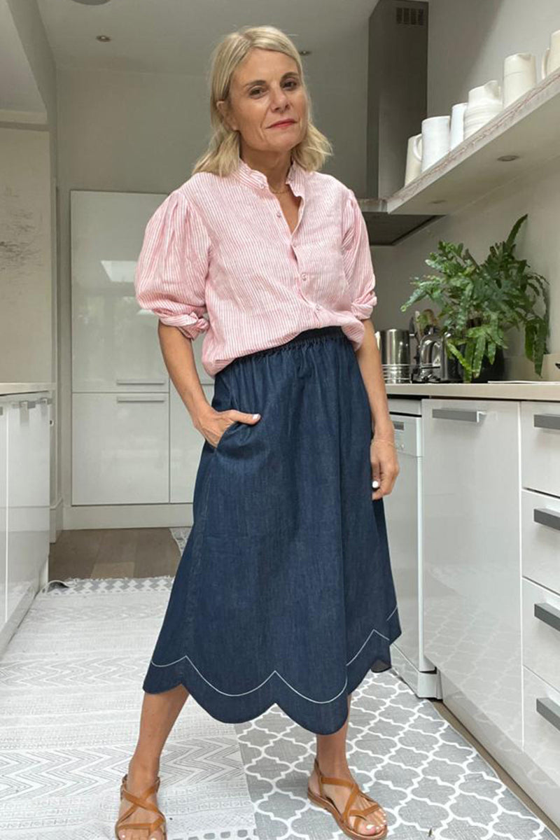 Mathilde Large Scallop Skirt - Rinse Wash