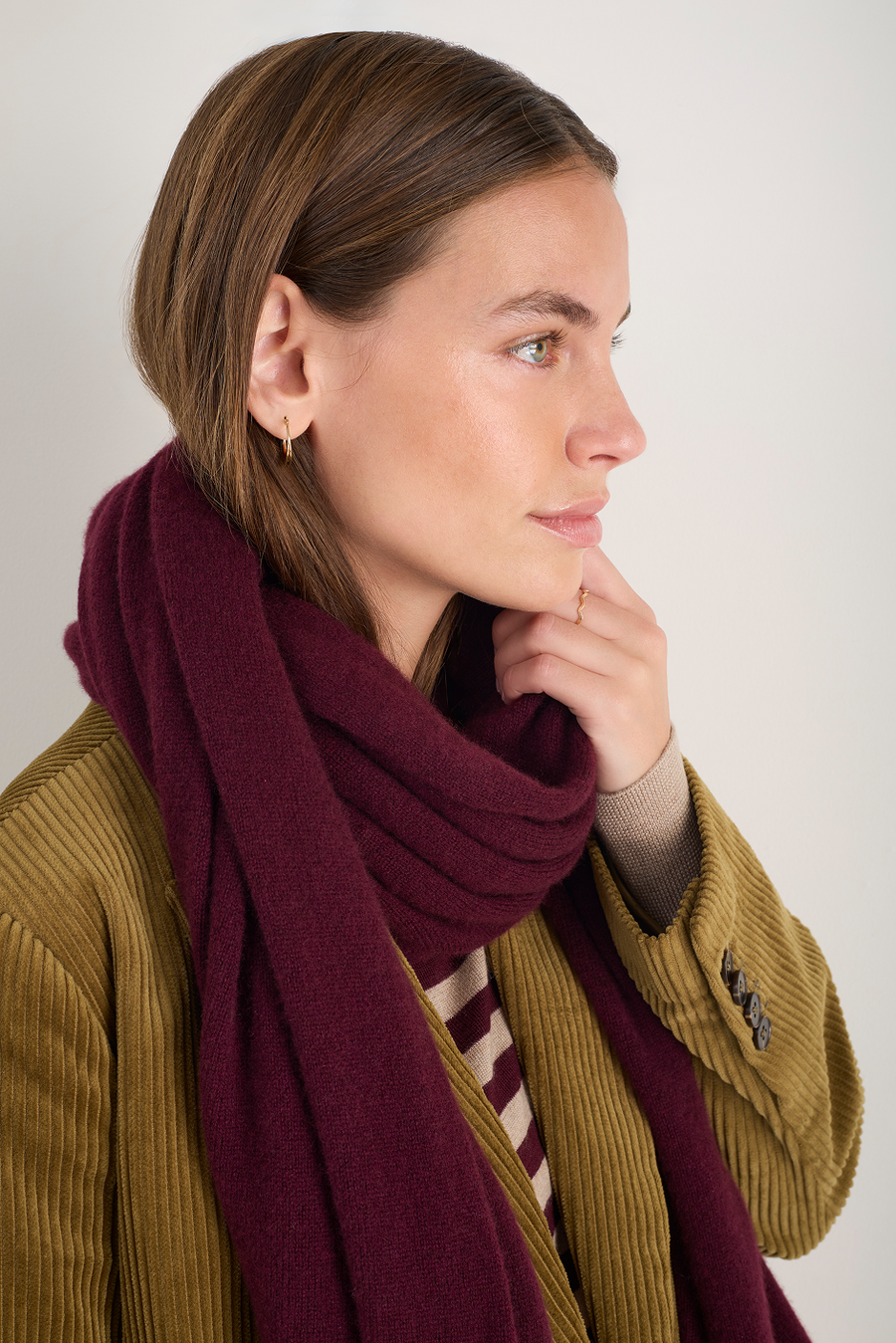 Mathilde Cashmere Scarf - Deep Fig
