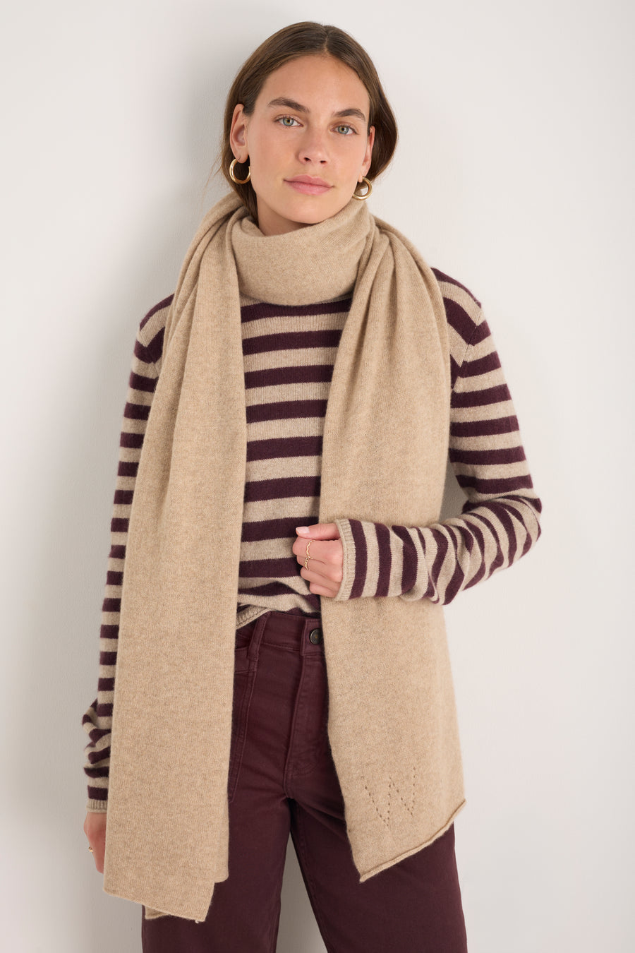 Mathilde Cashmere Scarf - Oat Melange