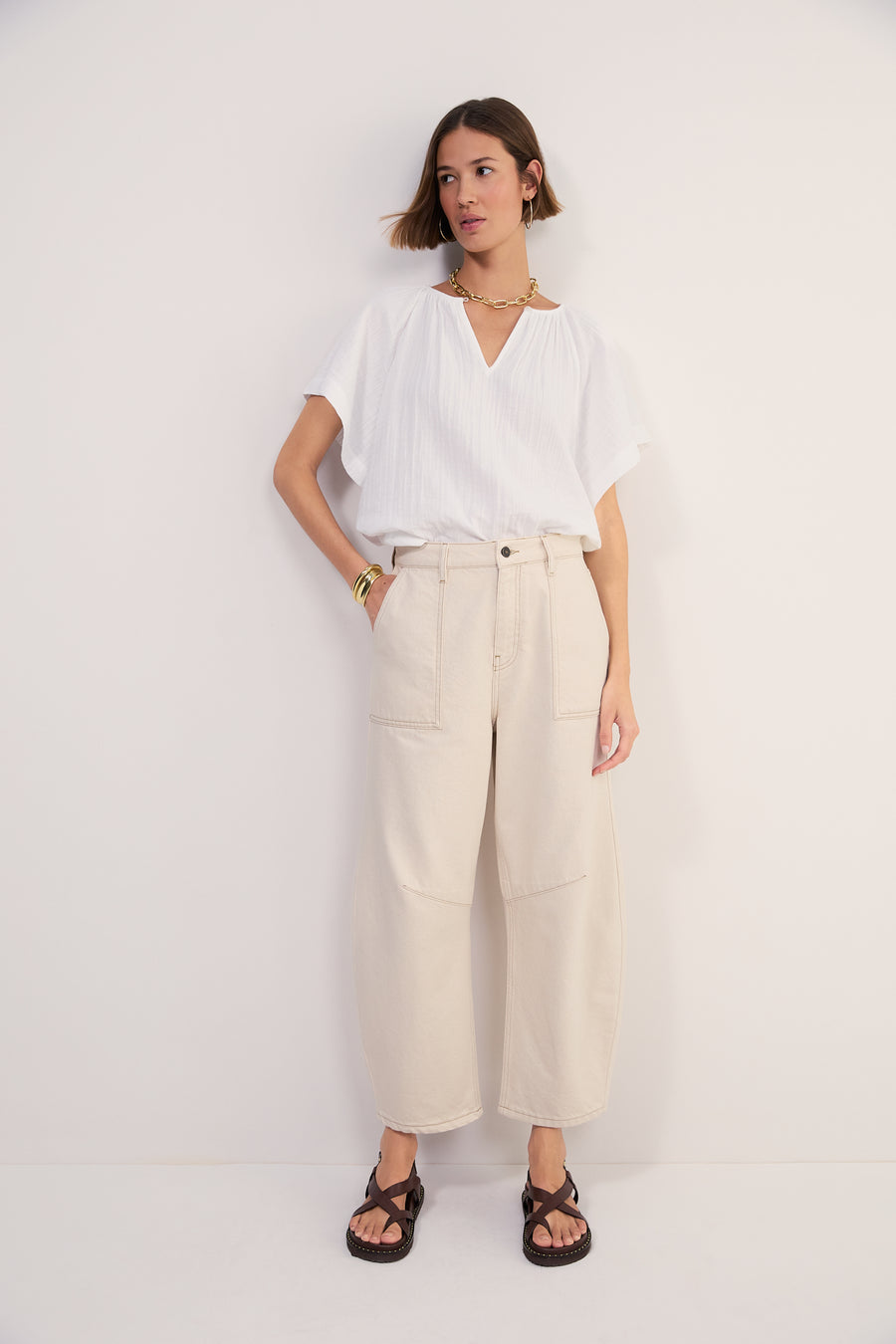 Maya Horseshoe Jean - Ecru