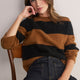 Melanie Brushed Jumper - Black/Cognac Stripe