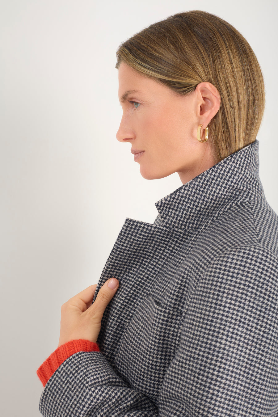 Melanie Dogtooth Blazer - Midnight/Stone Check