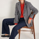 Melanie Dogtooth Blazer - Midnight/Stone Check