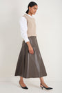 Melina Faux Leather Skirt - Espresso