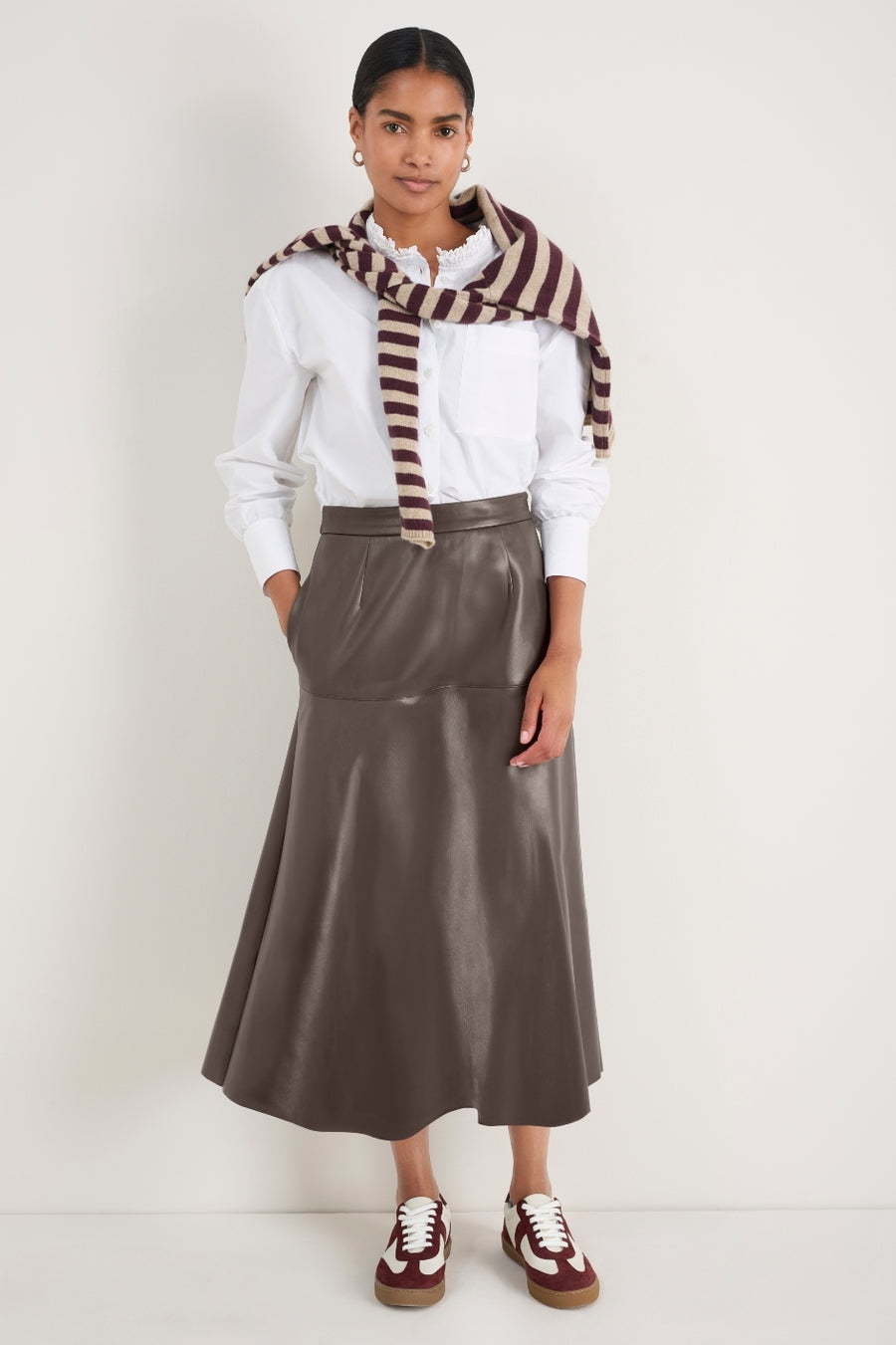 Melina Faux Leather Skirt - Espresso