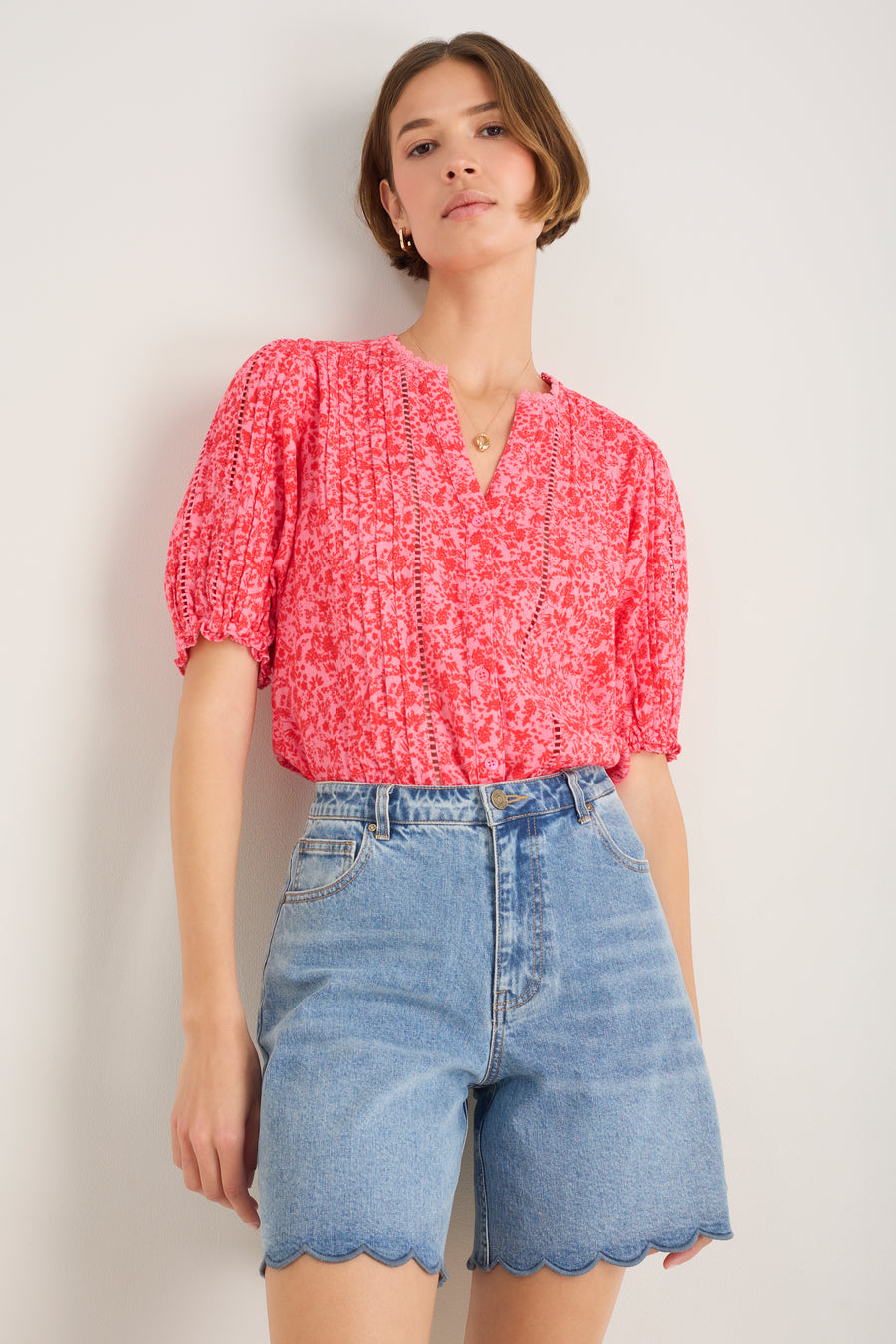 Melissa Blouse - Perfect Pink Daisy Floral