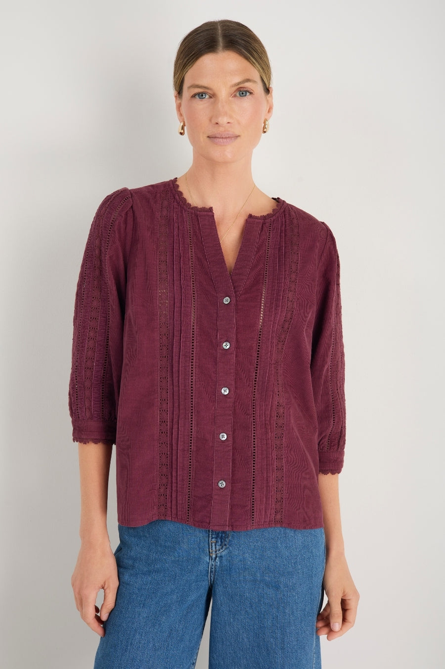 Melissa Cord Blouse - Deep Fig