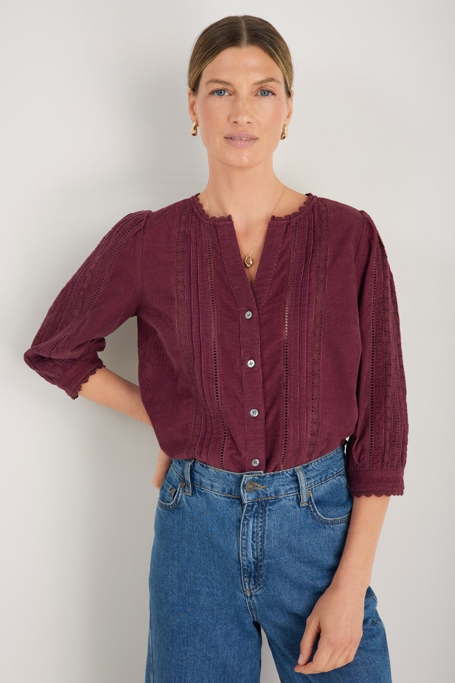 Melissa Cord Blouse - Deep Fig