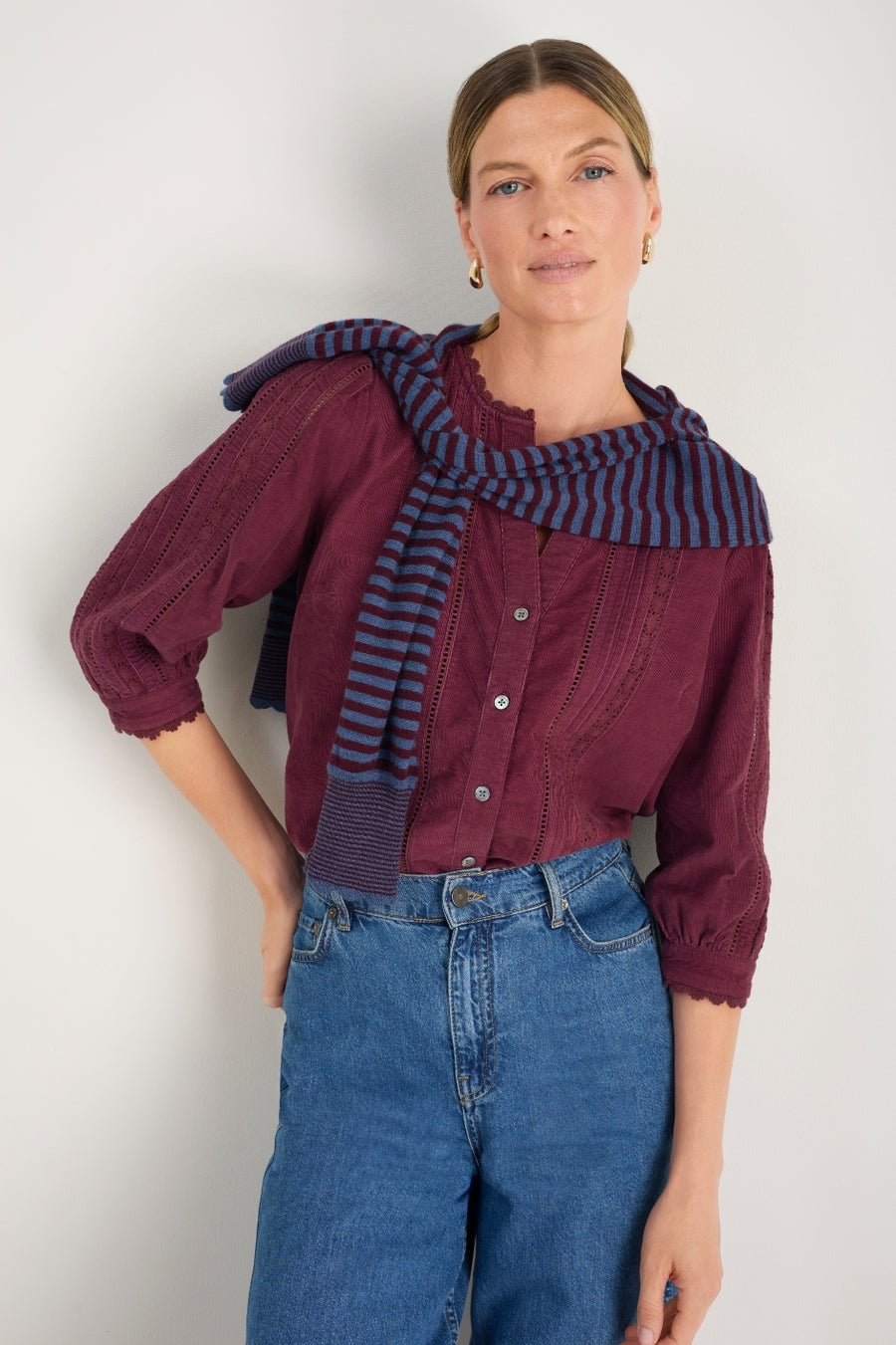 Melissa Cord Blouse - Deep Fig