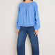 Melody Square Neck Top - Chambray Blue