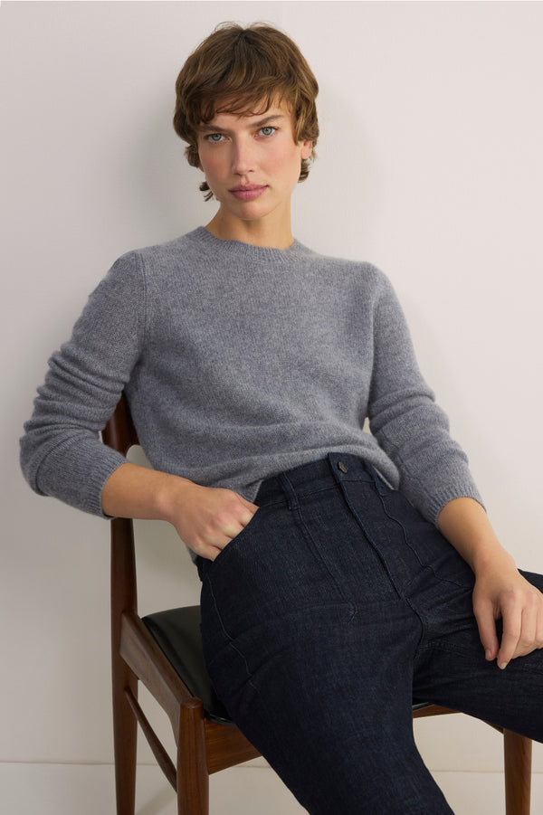 Mia Cashmere Jumper - Grey Marl