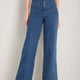 Mollie Patch Pocket Flare Jean - Mid Wash