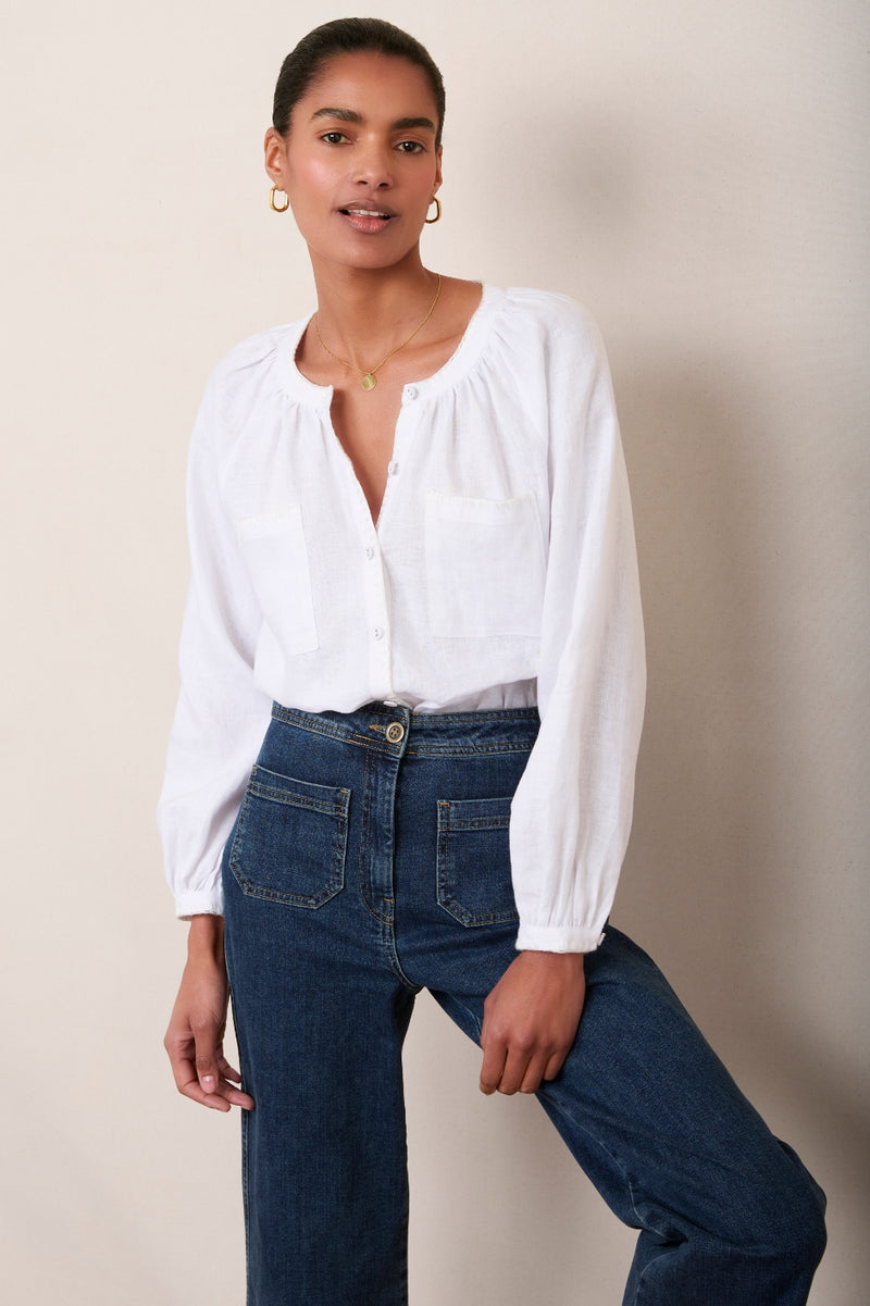 Monica Linen Shirt - White