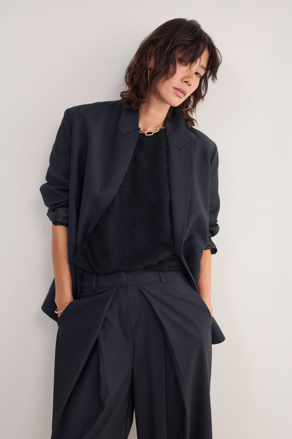 Myla Brushed Knitted Top - Black
