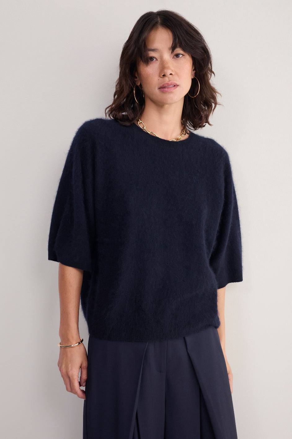 Myla Brushed Knitted Top - Black