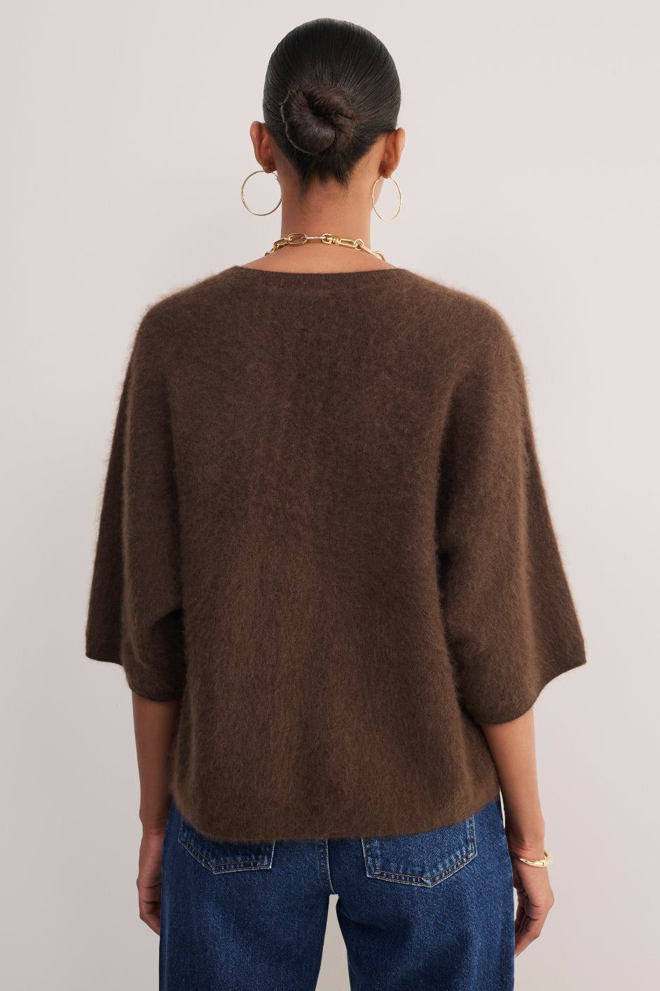 Myla Brushed Knitted Top - Chocolate