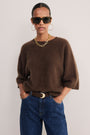 Myla Brushed Knitted Top - Chocolate