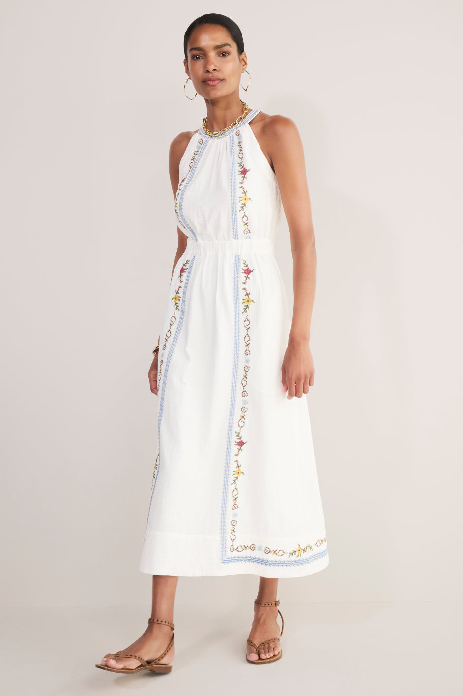 Mylah Dress - White Embroidered