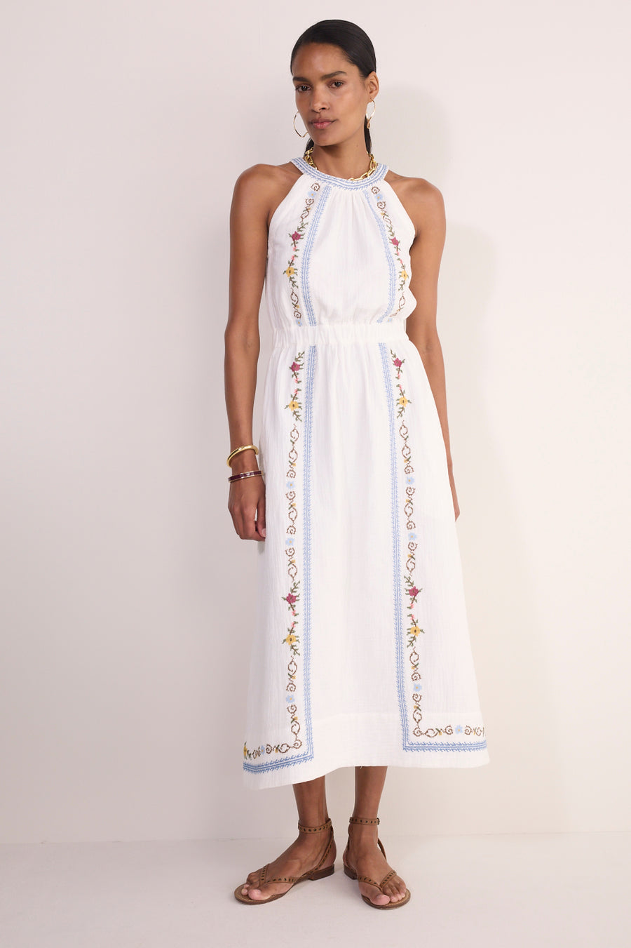 Mylah Dress - White Embroidered