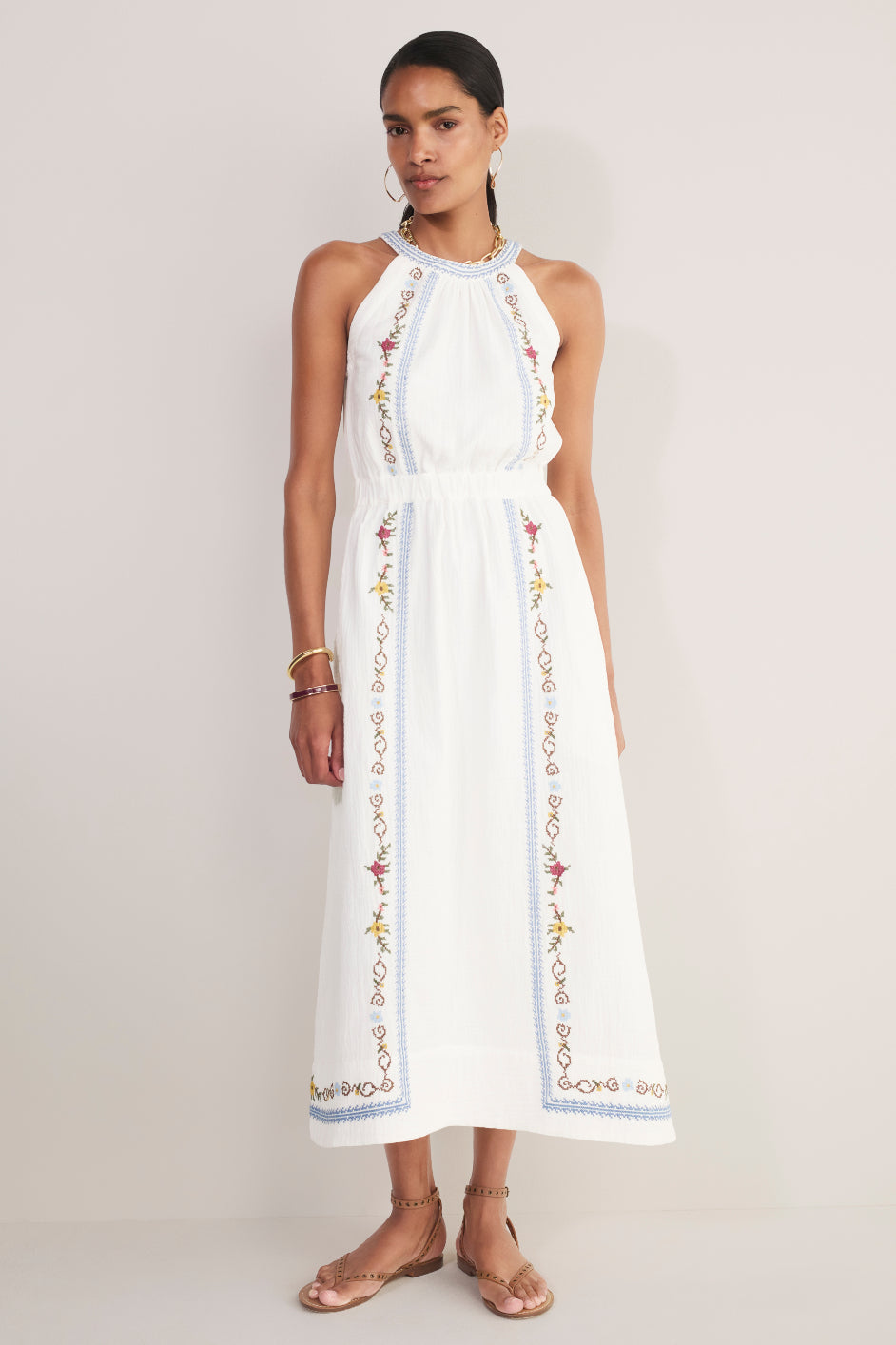 Mylah Dress - White Embroidered