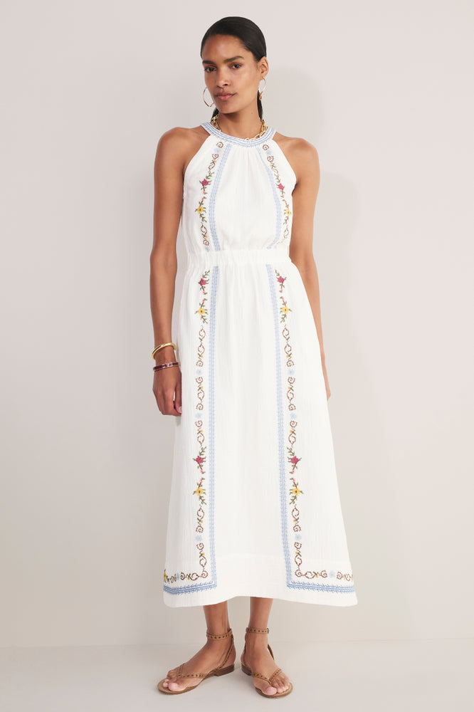 Mylah Dress - White Embroidered