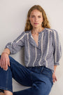 Nelly Blouse - Midnight/Ivory Check