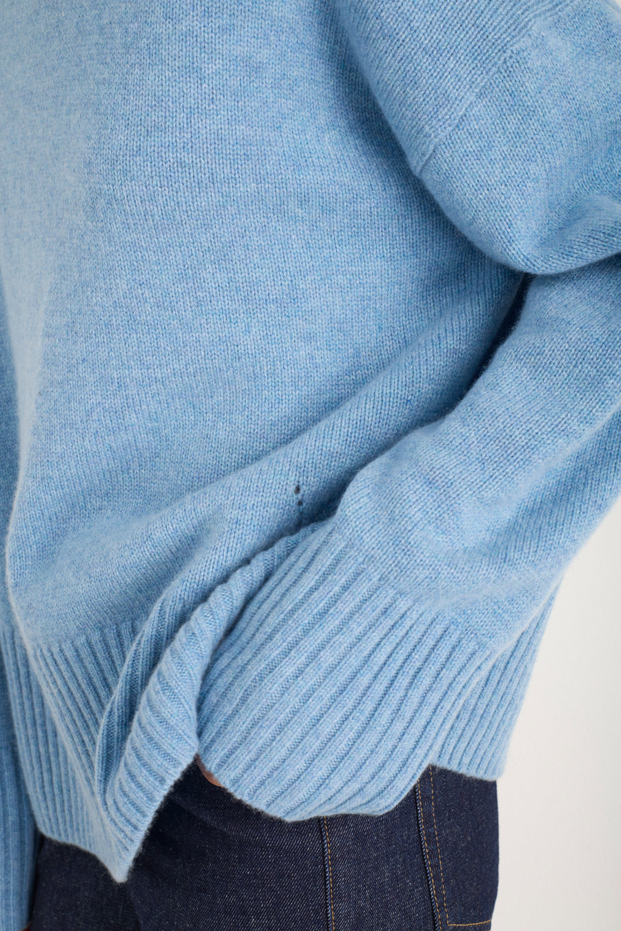 Nelly Roll Neck Jumper - Denim Blue Melange