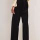 Nina Cotton Velvet Flare Trouser - Black