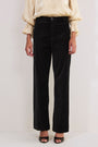 Nina Cotton Velvet Flare Trouser - Black