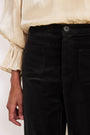 Nina Cotton Velvet Flare Trouser - Black