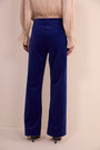 Nina Cotton Velvet Flare Trouser - Maritime Blue