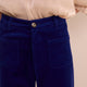 Nina Cotton Velvet Flare Trouser - Maritime Blue