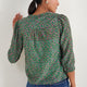 Noah 3/4 Sleeve Blouse - Jade Green Garden Floral