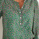 Noah 3/4 Sleeve Blouse - Jade Green Garden Floral