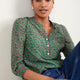 Noah 3/4 Sleeve Blouse - Jade Green Garden Floral