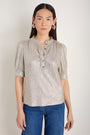 Noah Metallic Top - Champagne