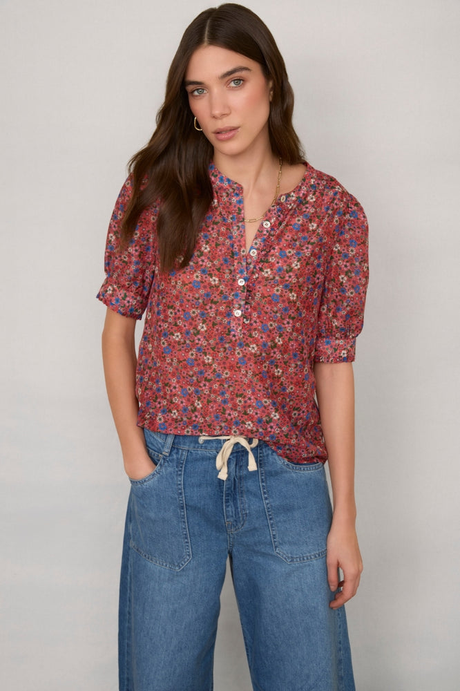 Noah Silk Blend Blouse - Pink Floral