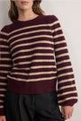 Nora Jumper - Aubergine/Oat Stripe