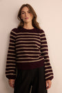 Nora Jumper - Aubergine/Oat Stripe