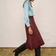 Lateisha Scallop Leather Skirt  - Bordeaux